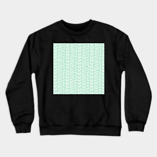 Mint and White Hand Drawn Geometric Pattern Crewneck Sweatshirt